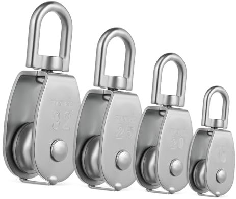 BESPORTBLE 4stücke Flaschenzug Aus Edelstahl Kleine Bewegliche Für Kabel Einzelseilrolle Schwerlastrolle Seilrollensystem Stammrolle Einzelseilrollen Kleine Einzelrollenrolle Hebeblock Für Ma