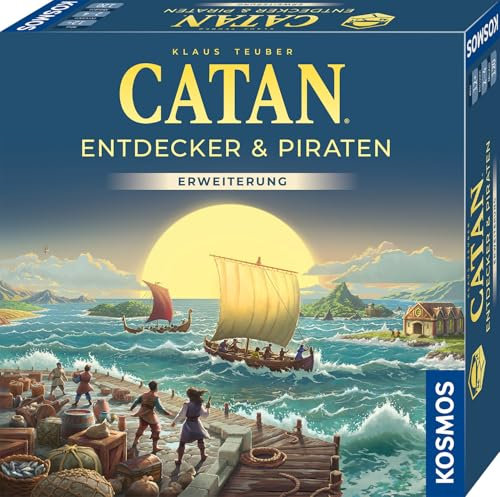 Kosmos 685164 Catan - Entdecker & Piraten, Erweiterung zu Catan - Das Spiel, Brettspiel für 3-4 Personen ab 12 Jahre, Familienspiel, nur spielbar mit Basisspiel, Siedler von Catan