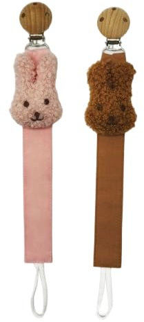 Zimoer 2 Stück Schnullerkette Baby, Schnullerketten Clips, Schnullerband Schnuller, Personalisierter Schnullerkette Baumwolle Schnullerband, Anti Verlust Schnullerkette, für Babys, Mädchen, Jungen