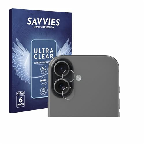 Savvies 6 Pack Screen Protector compatible with Apple iPhone 17 (ONLY Camera Lens) Protection Film Clear
