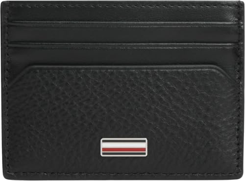 Tommy Hilfiger Herren Kartenetui Central aus Leder, Schwarz (Black), Einheitsgröße