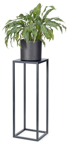 LAMO Manufaktur Blumenständer Anthrazit aus Metall 68cm | Pflanzensäule für Innenräume - Wohnzimmer, Schlafzimmer | Hoher Blumenständer zur Hochzeit, Sockel für Skulpturen, Pflanzen Metallständer