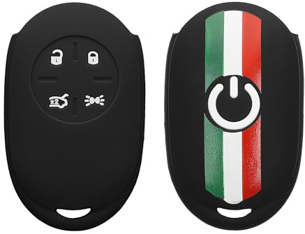 kwmobile Silicone Key Fob Cover Compatible with Fiat 500E 4-button Car Key