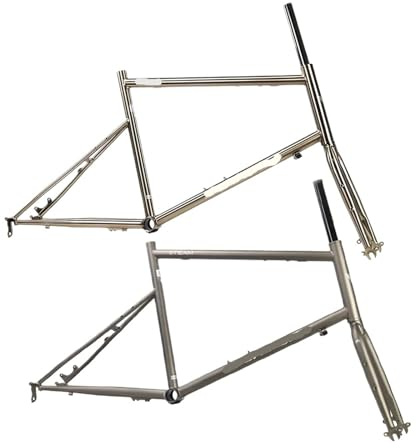 Bicycle Chrome Frame Fork 20in 451 406, For Adults Disc Caliper U Brake Urban Motorbike 1 1/8(42cm Ma Gray Steel)