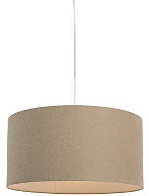 Qazqa Modern Pendelleuchte, Pendellampe - Combi - Braun, Rund, 50cm, Ideal als Flur, Küche lampe, Schlafzimmerlampe und Wohnzimmerlampe