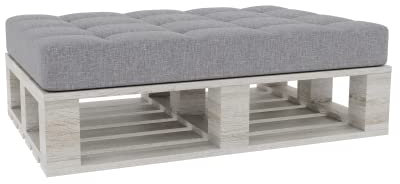 Gutekissen® Palettenkissen Gesteppte Kissen mit Knöpfen, Palettenauflagen Sitzkissen Rückenlehne Gesteppt PFG (Sitzkissen 120x50, Grau)