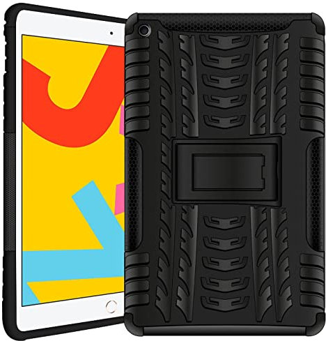 Verco Hülle für iPad 10.2 2019 (7. Generation), Outdoor Schutzhülle Armor Tablet Case Cover [A2197 / A2200], Schwarz