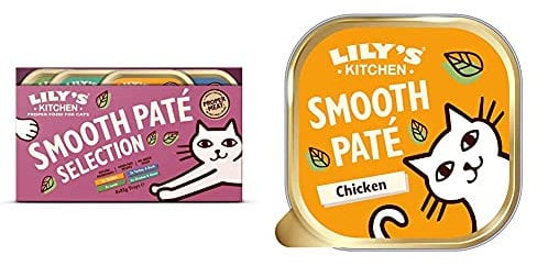 Lily's Kitchen Everyday Favourites Pate - Adult Wet Cat Food (4 Packs x 8 Trays x 85 g) & Classic Chicken Dinner Wet Cat Food, 19 x 85g
