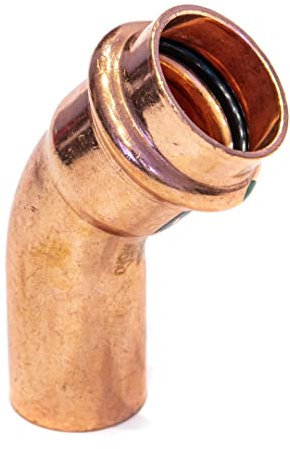 Profipress Bogen 45° I/A 28 mm Pressfitting, Kupfer, DVGW, SC-Contur (V-Kontur), für Trinkwasser & Heizung