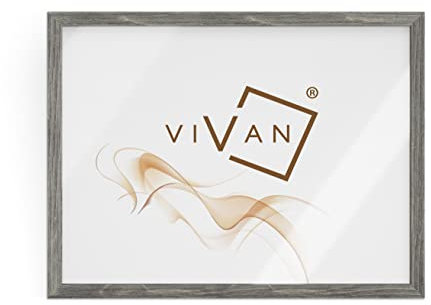 VIVAN Cornice Poster PLEXIGLASS E Retro, Grigio Legno, Formato Immagine A4, CPA4GRI