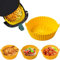 Cestino per Friggitrice ad Aria in Silicone,Teglie per Friggitrice ad Aria, Reusable Silicone Pot,per Friggitrice ad Aria,Adatti per forno ad Aria,Forni Microonde,Stampi per Torte (20.5cm) (Giallo)