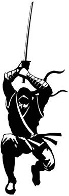 MACMRD Auto Aufkleber 5,7 * 16 cm Auto Aufkleber Cool Samurai Warrior Aufkleber Soldat Schwarz/Silber Bedeckt Den Körper Vinyl