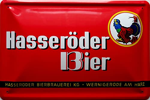 Blechschild Schild 20x30cm - Hasseröder Bier Brauerei Werbung vintage Retro Bar Kneipe