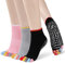 PUTUO Yoga Socken für Damen Zehensocken: Antirutsch Zehen Yogasocken Rutschfeste Baumwolle ABS Stoppersocken für Pilates Barre Ballett Tanz Fitness EU 40-43, 3 Paare