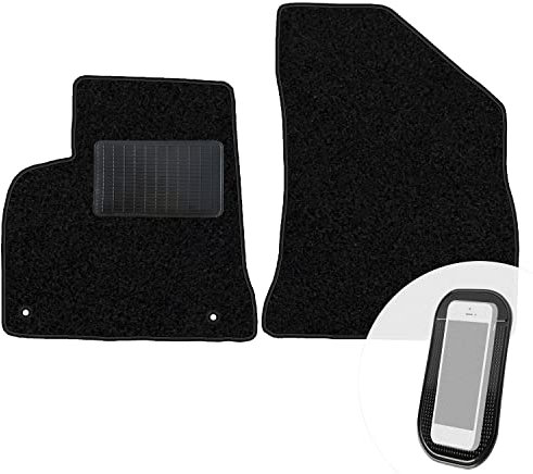 moto-MOLTICO Vorne Fußmatten Auto Velours Autoteppiche Schwarz Automatten Set 2-teilig passend für Peugeot 3008 2009-2016