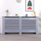 Radiator Cover Extra Large, Radiator Cover Modern Slatted Grey Painted MDF Wood Radiator Heating Cover Horizontal Slat Cabinet Shelf Living Room Furniture (H 82 x W 172 x D 19 CM)