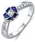 VONALA Zirkonia Verlobungsring Silber 925 Damen, Blaue Blume Ringe Promise Verlobung Ring für Frauen Damen