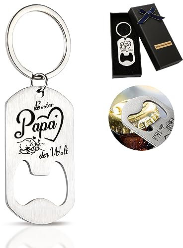 LILABIENE Flaschenöffner Papa Schlüsselanhänger Vatertagsgeschenk für Bester Papa der Welt Fäuste