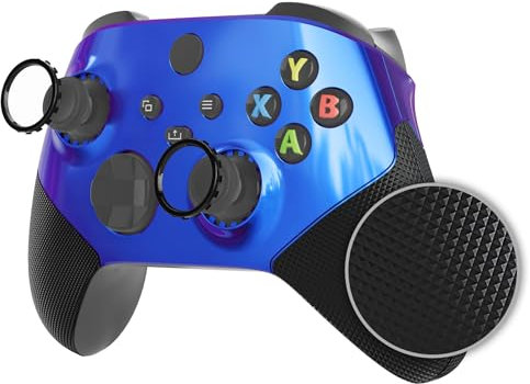 eXtremeRate Coque Avant de Remplacement pour Xbox Séries X/S, Coque Avant avec Poignée Grip Customisé pour Xbox Séries X/S Manette, Caméléon Bleu Violet&Noir