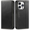 SHIELDON Hülle für iPhone 15 Pro, Stoßfest Schuzhülle [Echtleder] [Kartenfach] [Standfunktion] [Verdicht TPU] Magnetisch Handyhülle Klapphülle Kompatibel mit iPhone 15 Pro 6,1 - Retro Schwarz