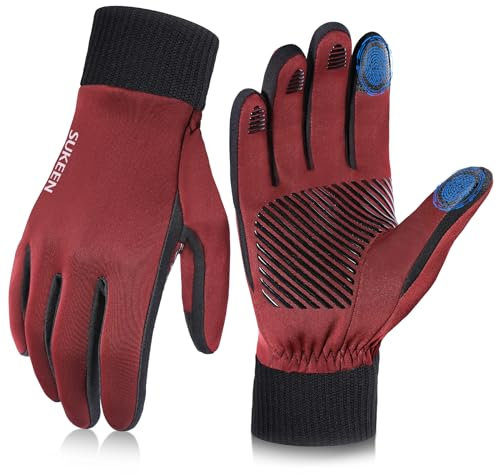 Winter Handschuhe Herren Damen Thermo-Handschuhe Touchscreen Winterhandschuhe Fahrradhandschuhe Anti-Rutsch Winddicht Handschuhe zum Autofahren Radfahren Skifahren Arbeiten Outdoor