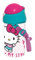 Giovas Hello Kitty Sport Pop-Up-Wasserflasche mit Umhängekordel für einfachen Transport, Schule, Mittagessen, Kinder, 500 ml