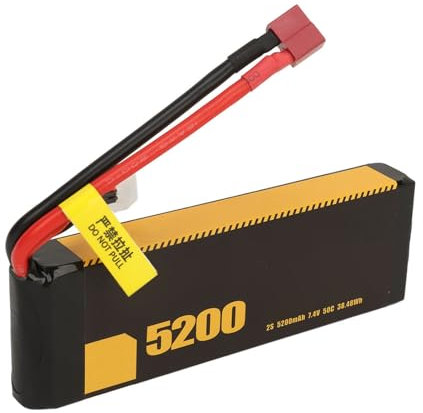 SUNGOOYUE 2S Lipo Akku, 5200 MAh 50 C 7,4 V RC Flugzeug Auto Lipo Akku für FS Feishen 1/10 1/8 Modelle (T-Stecker)