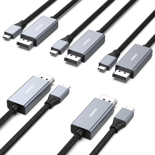 BENFEI Câble USB C vers DisplayPort (4K@60Hz, 2K@144Hz), Thunderbolt 3/4 vers DisplayPort, Compatible avec iPhone 16/15 Plus Pro Max,MacBook Pro/Air, iPhone 16/15 Plus Pro Max, iPad Pro, Dell XPS 15