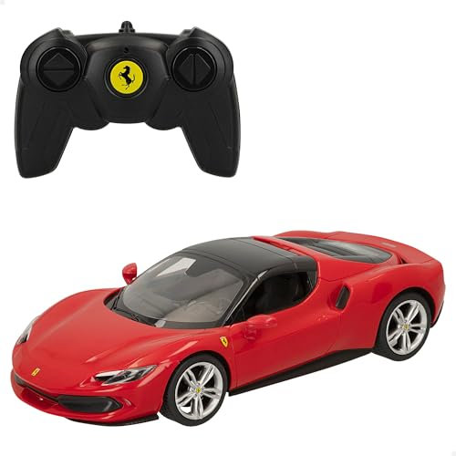 ColorBaby Rastar - Ferngesteuertes Auto, Ferrari 296 GTS, offizielles Lizenzprodukt, Maßstab 1:16, mit Licht, Rot, ferngesteuertes Auto, ferngesteuertes Fahrzeug, Fernbedienung, Geschenke für Kinder