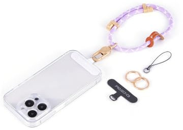 project-cb Cell Phone Wrist Strap 1,Tether Tab 2,Key Ring 2,Phone Wristlet,Adjustable Hand Strap,Phone Lanyard (Purple-G)