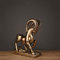 KARFRI Statues And Figurines Statue Ornament Mountain Ram Decorated Goat Sculpture Resin Hand Carved And Painted Copper-A_32*28 * 11Cm
