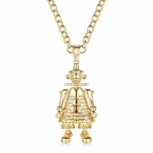 Gold‑Filled & Bonded 3D Clown Pendant w/Clear Stones & 22″ 4mm Belcher Chain – Hypoallergenic, Tarnish‑Resistant, Heavy‑Duty Finish - Bling King London