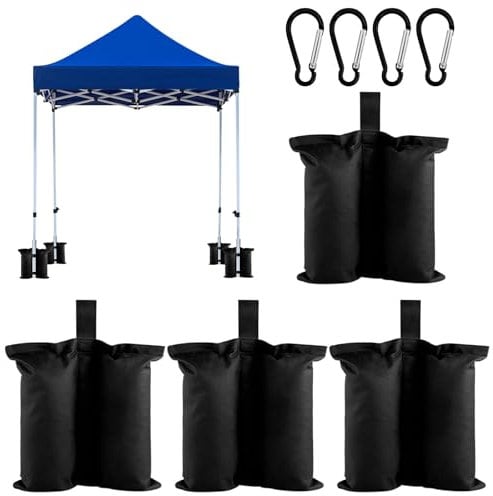 Lvjkes Confezione da 4 zavorre per gazebo, Piedini per Gazebo Base Borsa per Piedi Pesata, Tessuto Oxford Impermeabile, Resistente agli Strappi Adatto per Tende da Sole Esterne, Gazebo e Tende