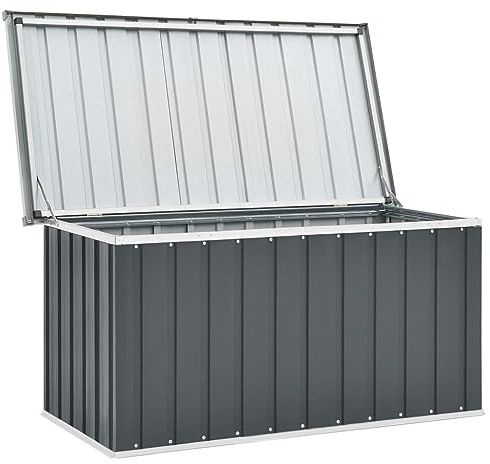 Willood Gartenbox Auflagenbox Kissenbox Aufbewahrungsbox Truhe Box Gartenmöbel Gartenkasten Gartentruhe Werkzeugkasten Grau 129 * 67 * 65
