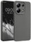 kwmobile Case Compatible with Xiaomi Redmi Note 13 4G Case - Soft TPU Back Phone Cover - with Metallic Look - Metallic Grey