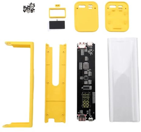 GOSIA Rechargeable Battery Sets, Main Board & PD Case, Charge, Mobile Power, Bulk 18650 Rechargeable LiIon Battery, Yellow