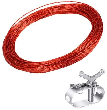 Ieron 1PCS Câble de Tension en Fil d'acier pour bâche de Piscine, 2,2 mm de Long 30 m avec 1 tendeur pour Fixer la Couverture de Piscine Hors Sol pour l'hiver