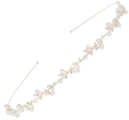 WBZOWRB 1 Pièces Bandeaux De Mariée Avec Strass, Serre Tete Mariage, Couronne De Cheveux En Cristal Et Perle, Tiare De Mariage Élégant, Accessoire Cheveux Pour Cheveux Femme, Fille Et Mariage