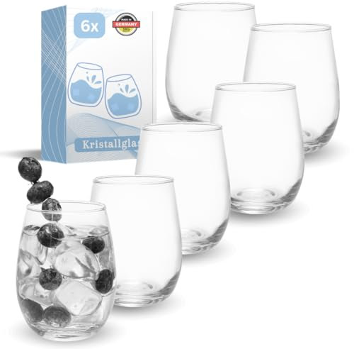 Maxito Trinkgläser ∣ Gläser Set 6 teilig ∣ Modernes Design Wassergläser ∣ Trinkgläser Set