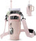 Theaque Sac de transport pour bouteille d'eau Stanley de 1200 ml avec poche pour téléphone, pochette pour bouteille d'eau avec sangle réglable et housse de paille, accessoires Stanley Cup, rose quartz