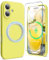 SURPHY Magnetic Design for iPhone 16 Case, Liquid Silicone Protection for Each Lens Shockproof Gel Rubber Phone Case for iPhone 16 6.1 inch 2024, Yellow