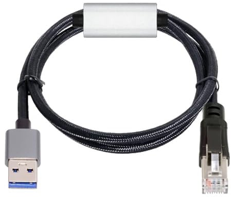 CY Cable Cable USB a Ethernet Cable USB3.0 tipo A a RJ45 Cable macho conectado directamente Red LAN Gigabit de 1000Mbps Compatible con USB2.0