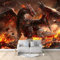 Fantasy-Mythischer Drache Wandgemälde Tapete Benutzerdefinierte 3D-Wandbild Rot Fototapete Für Schlafzimmer Wohnzimmer Sofa Tv Hintergrund Wanddekoration Vliespapier, 300x210 cm