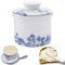 Beurrier français GBKDQQ en céramique, rond, cloche à beurre, récipient à beurre en porcelaine, vintage, avec couvercle pour conserver du beurre frais, doux et prêt à être consommé