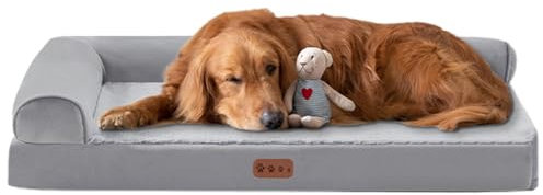 zwxqe Large Dog Bed, Supportive Foam Dog Couch, Washable Pet Bed for Large Dogs, Bolstered Dog Sofa, Comfortable Dog Bed for Big Dogs, Orthopedic Dog Bed, Plush Large Dog Couch, Puppy Bed, Removable