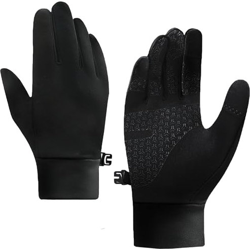 Waihoeer Running Gloves, Lightweight Touch Screen Gloves Winter Gloves Thermal Liner Gloves Men Women for Cycling Biking Sports Walking (M)