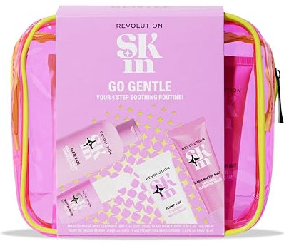 Revolution SKin, Go Gentle Starter Kit, Sanftes Hautpflege-Set mit Reiniger, Toner, Serum und Feuchtigkeitscreme, Vegan und Tierversuchsfrei, 4 Produkte