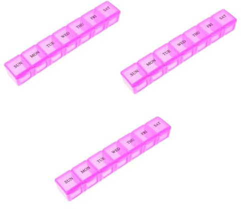 Amosfun 3Er-Packung Pillendose reisen am pillenorganisator tragbar Tagesorganisator Reise-Pillen-Organizer täglich Reisekoffer Reiseorganisator klein Veranstalter Fall pp Rosa