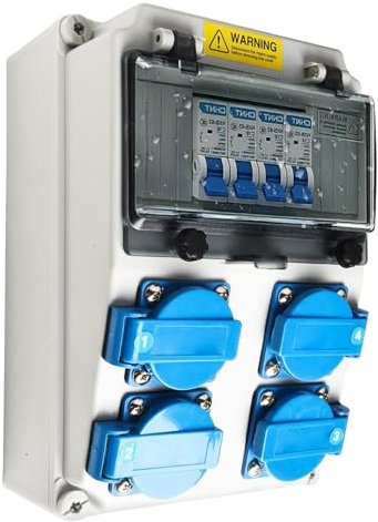 Tableau Électrique 16A, Coffret Électrique En Saillie Avec Interrupteur Différentiel 230V, Coffret De Chantier Étanche IP44, Coffret Électrique Mural Pour Atelier Ou Chantier Intérieur/Extérieur