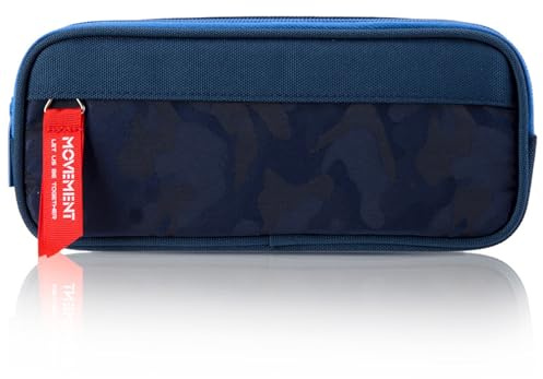 MLPKOI Camouflage Federmäppchen, Federtasche Etui, Pencil Case, Multifunktionale Mäppchen Teenager mit 3 Fächer Große Kapazität, Federmappe für Jungen & Mädchen (Blau)